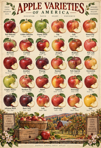 Apple varietà america - apple, d'america