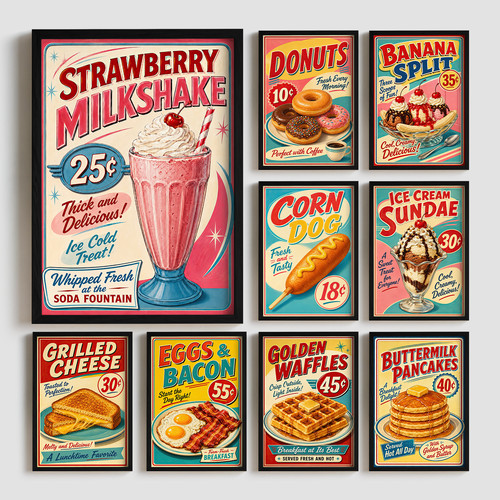 Poster cibo american diner - poster,