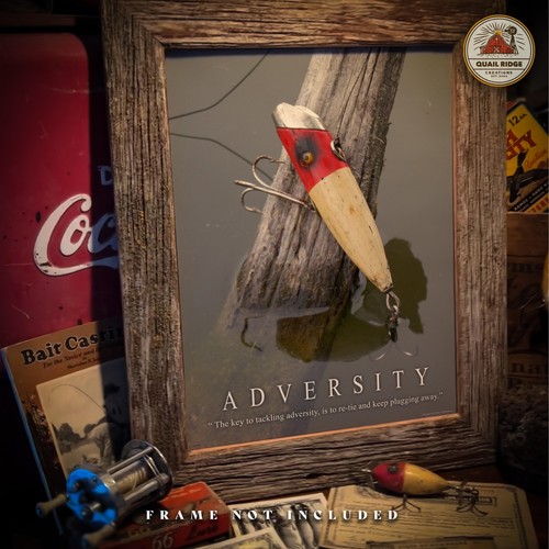 Esche pesca vintage poster - esche,