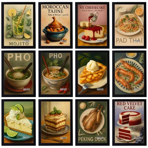 Poster vintage food bar - vintage,